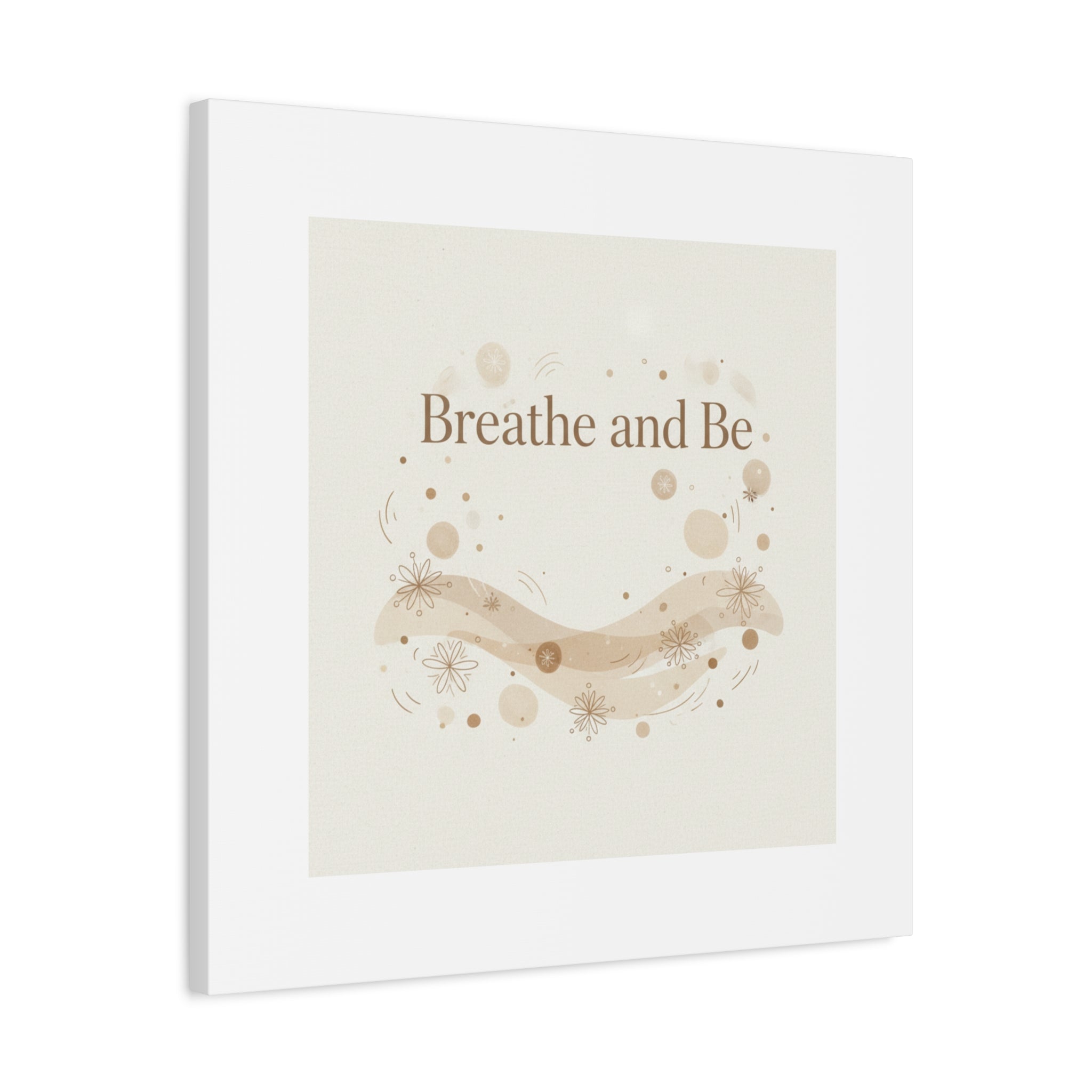 Breathe and Be Canvas, Minimal Cozy Slow Life Wall Art | Neutral Micro-Print