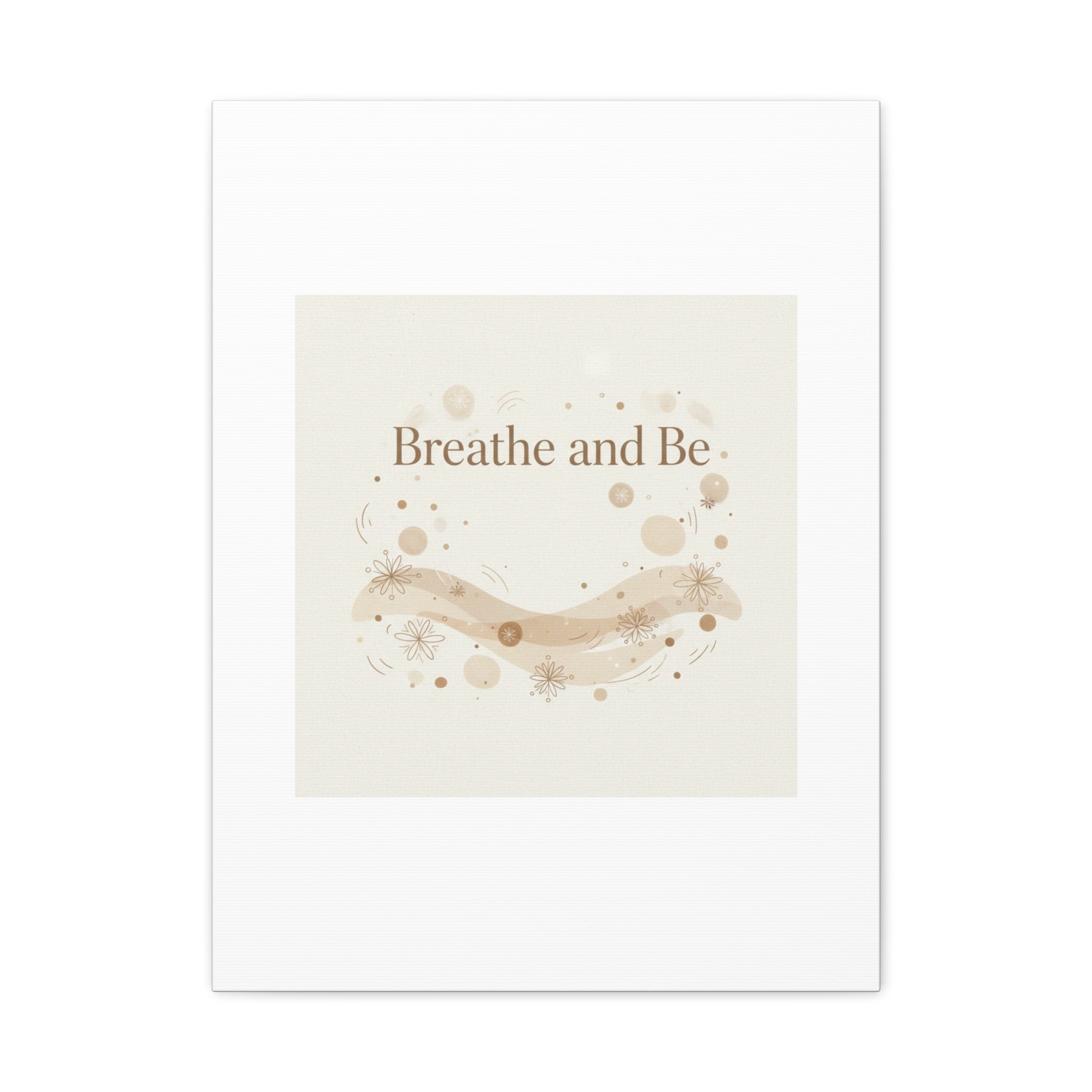 Breathe and Be Canvas, Minimal Cozy Slow Life Wall Art | Neutral Micro-Print