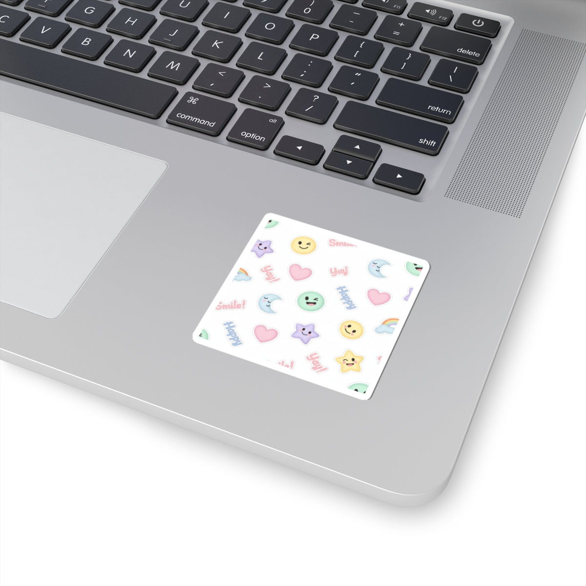 Cute Emoticon Pattern Kiss-Cut Stickers | Pastel Doodle Emoji Repeat