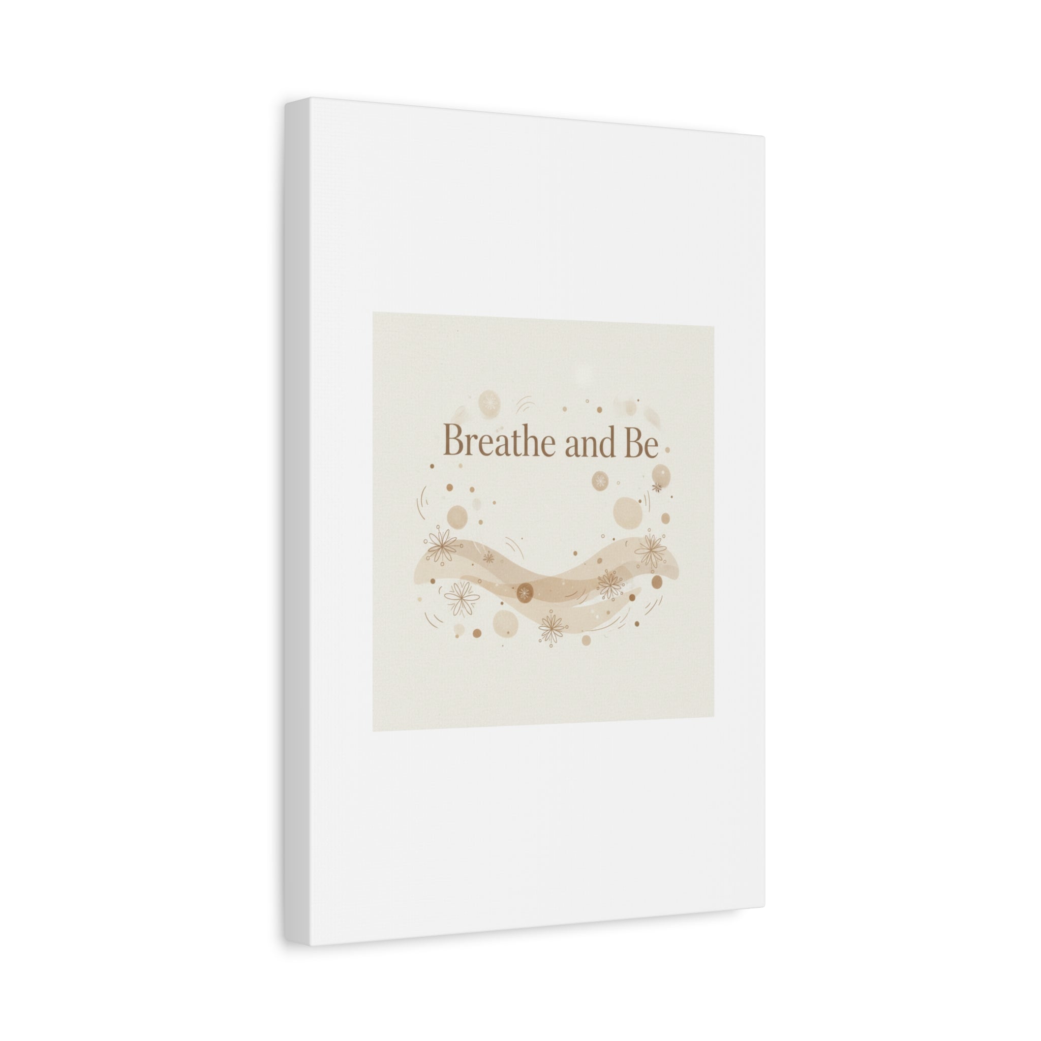 Breathe and Be Canvas, Minimal Cozy Slow Life Wall Art | Neutral Micro-Print