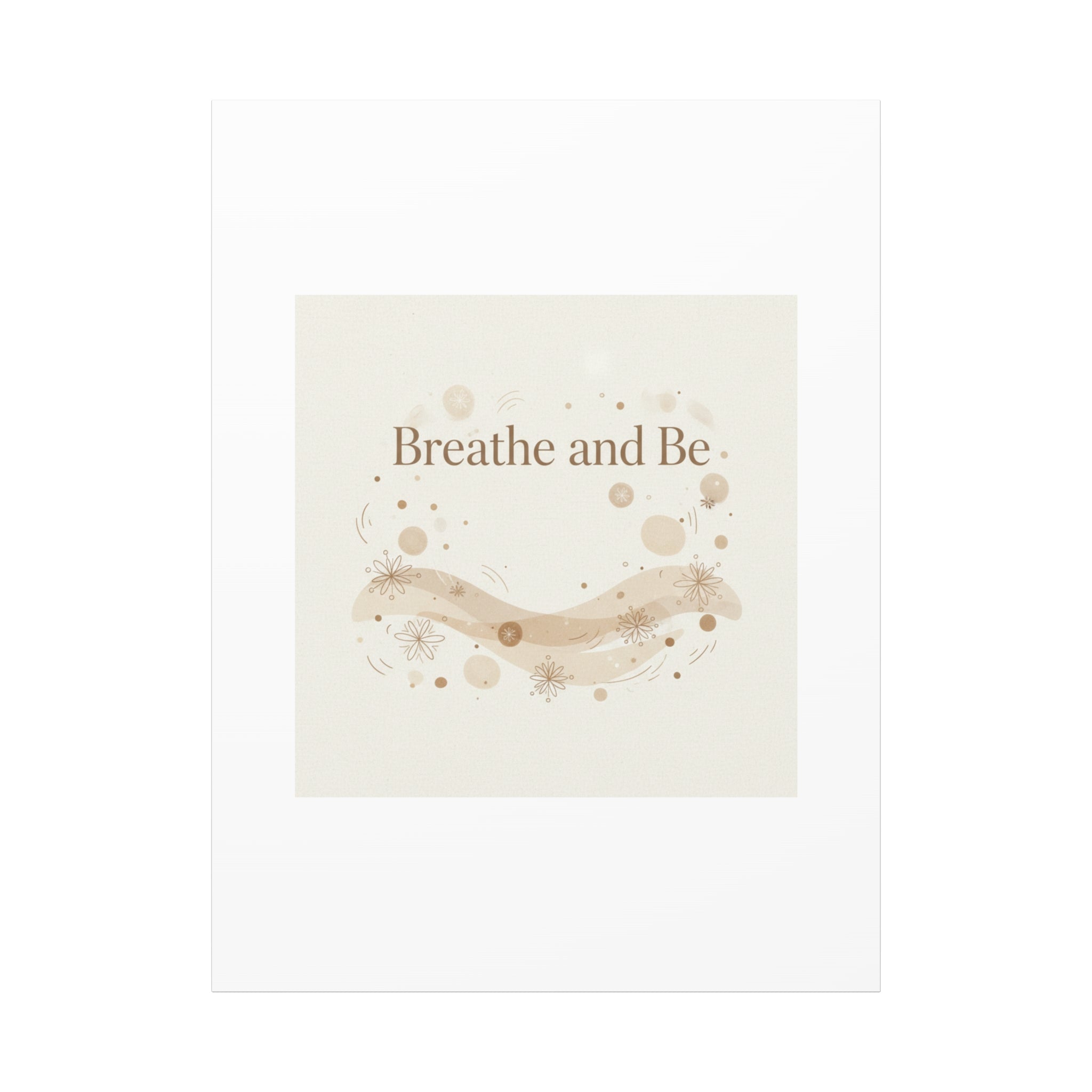 Breathe and Be Canvas, Minimal Cozy Slow Life Wall Art | Neutral Micro-Print