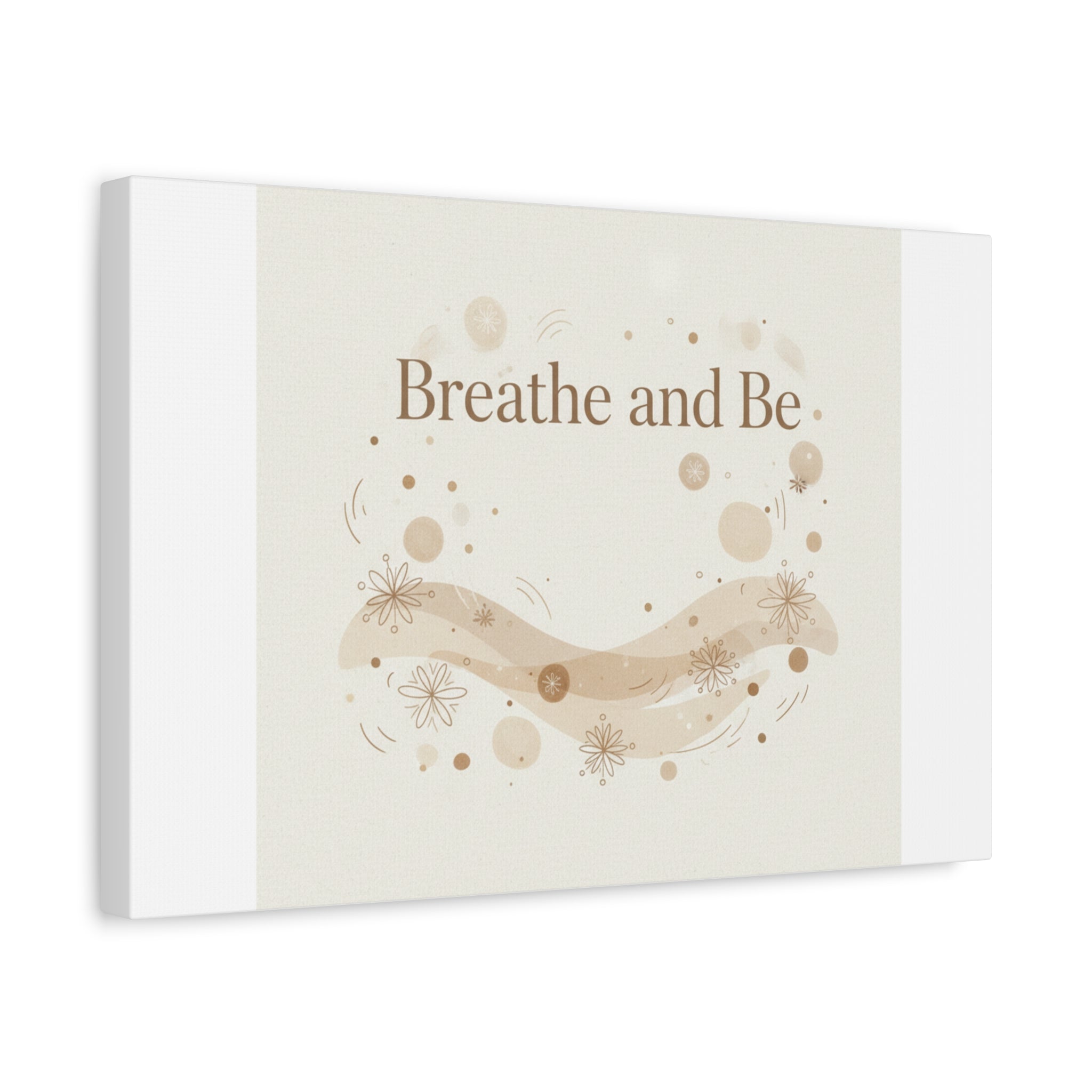 Breathe and Be Canvas, Minimal Cozy Slow Life Wall Art | Neutral Micro-Print