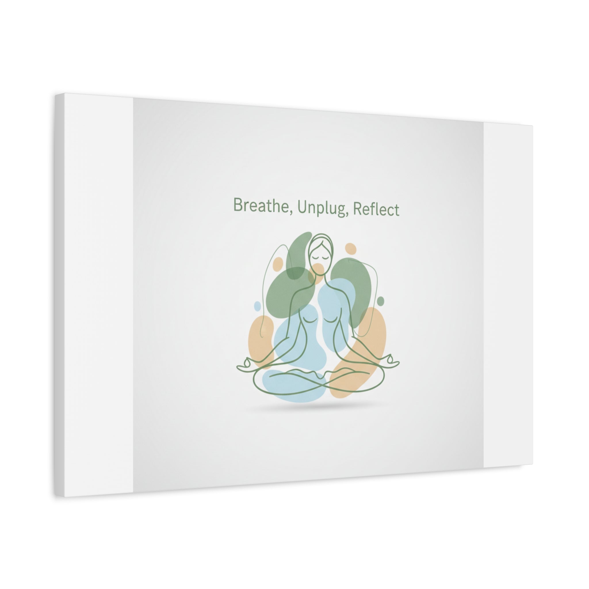Breathe Unplug Reflect Canvas | Digital Detox, Mindfulness Wall Art