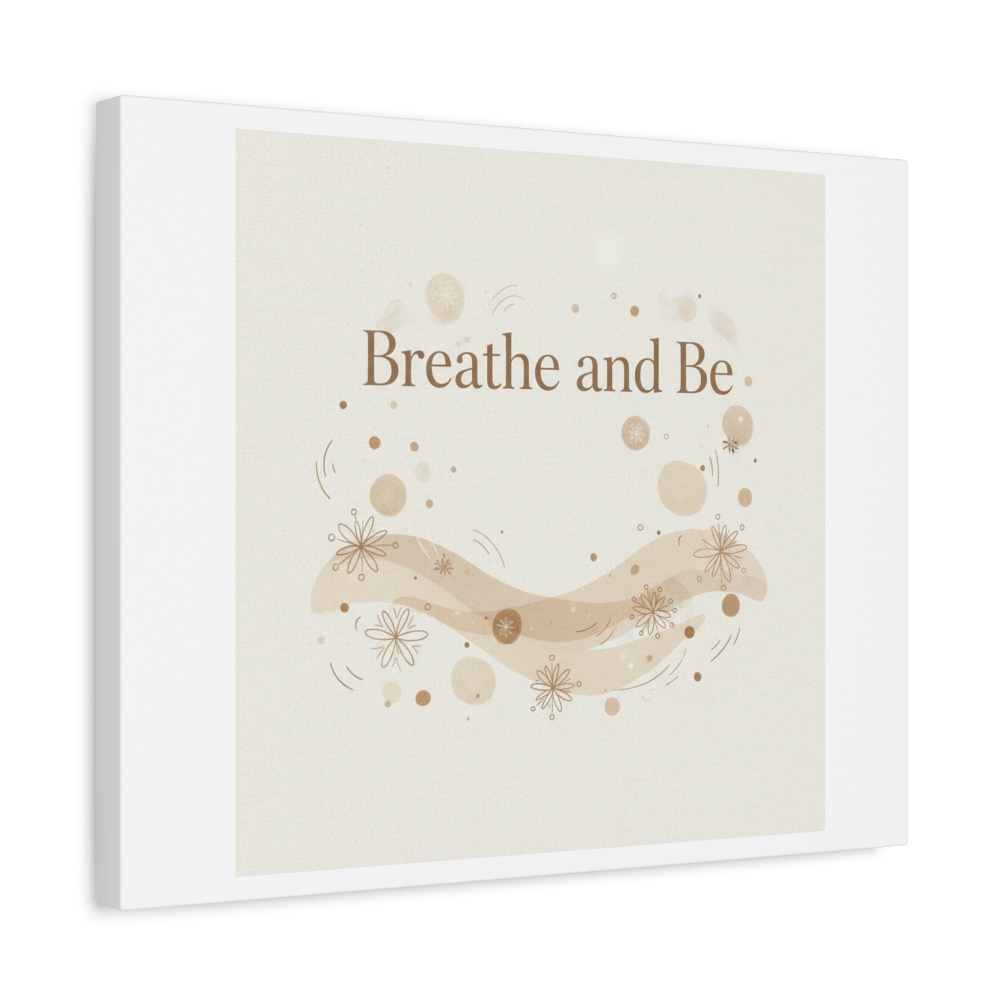 Breathe and Be Canvas, Minimal Cozy Slow Life Wall Art | Neutral Micro-Print