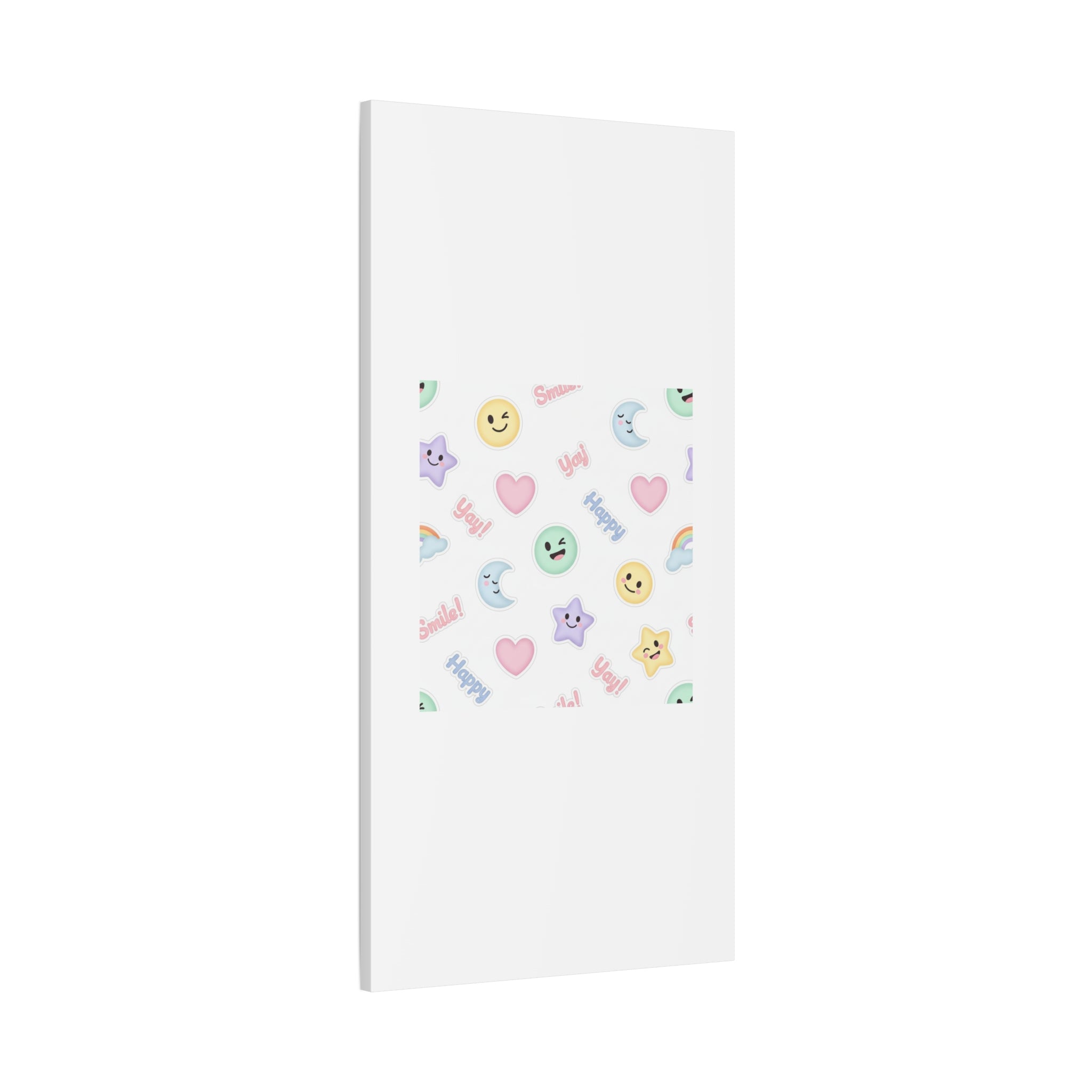 Hand-Drawn Emoticon Pattern Canvas | Cute Emoji Sticker Pastel Print