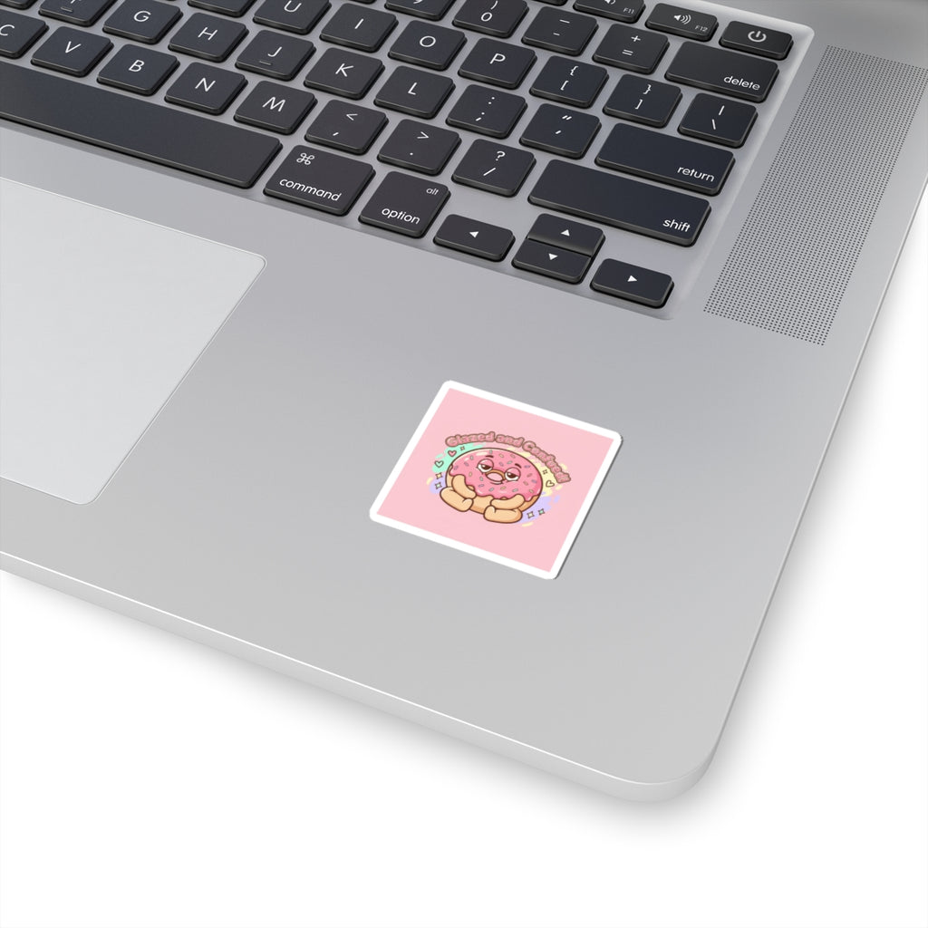 Glazed and Comforted Donut Sticker | Food Pun, Cute Snack Cartoon