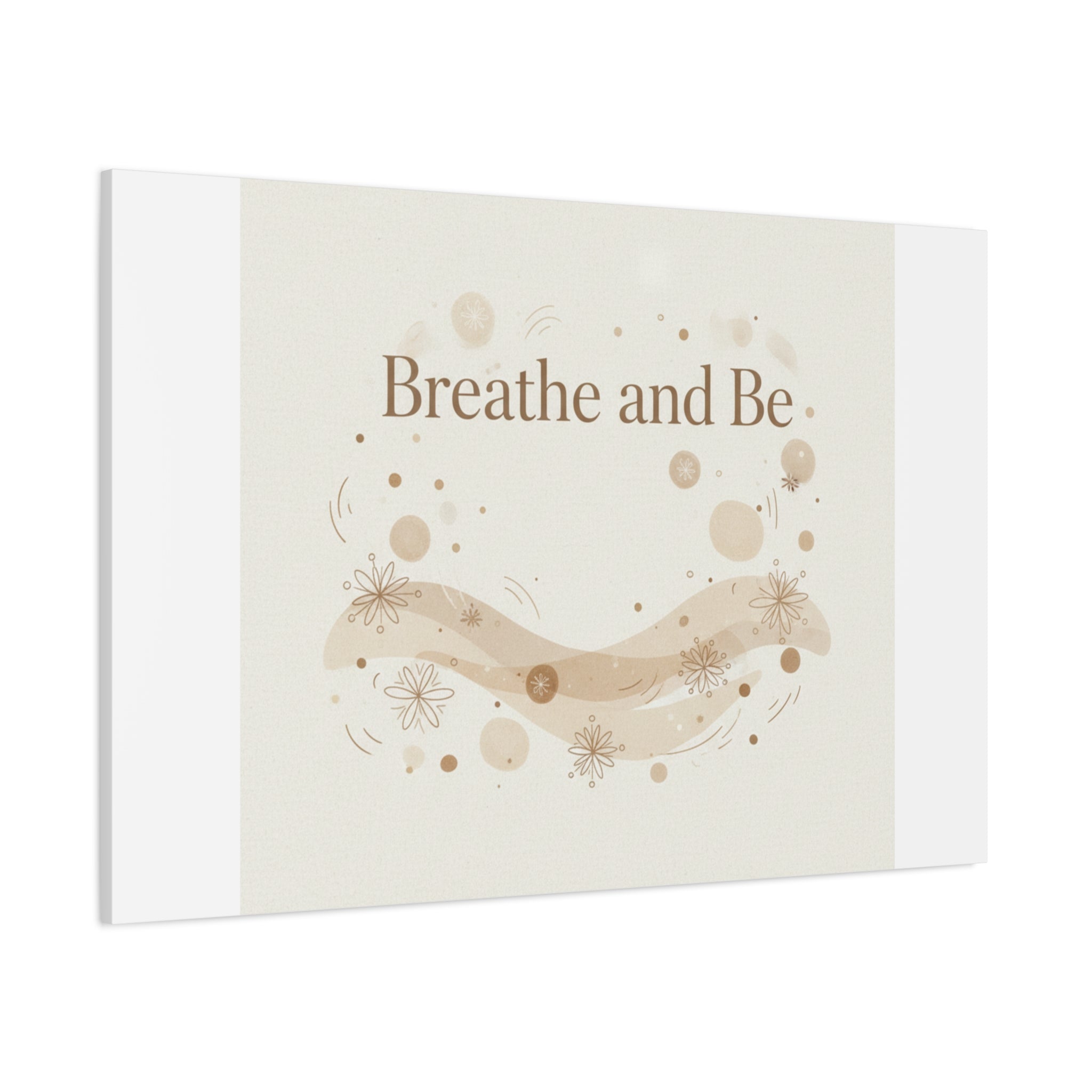 Breathe and Be Canvas, Minimal Cozy Slow Life Wall Art | Neutral Micro-Print