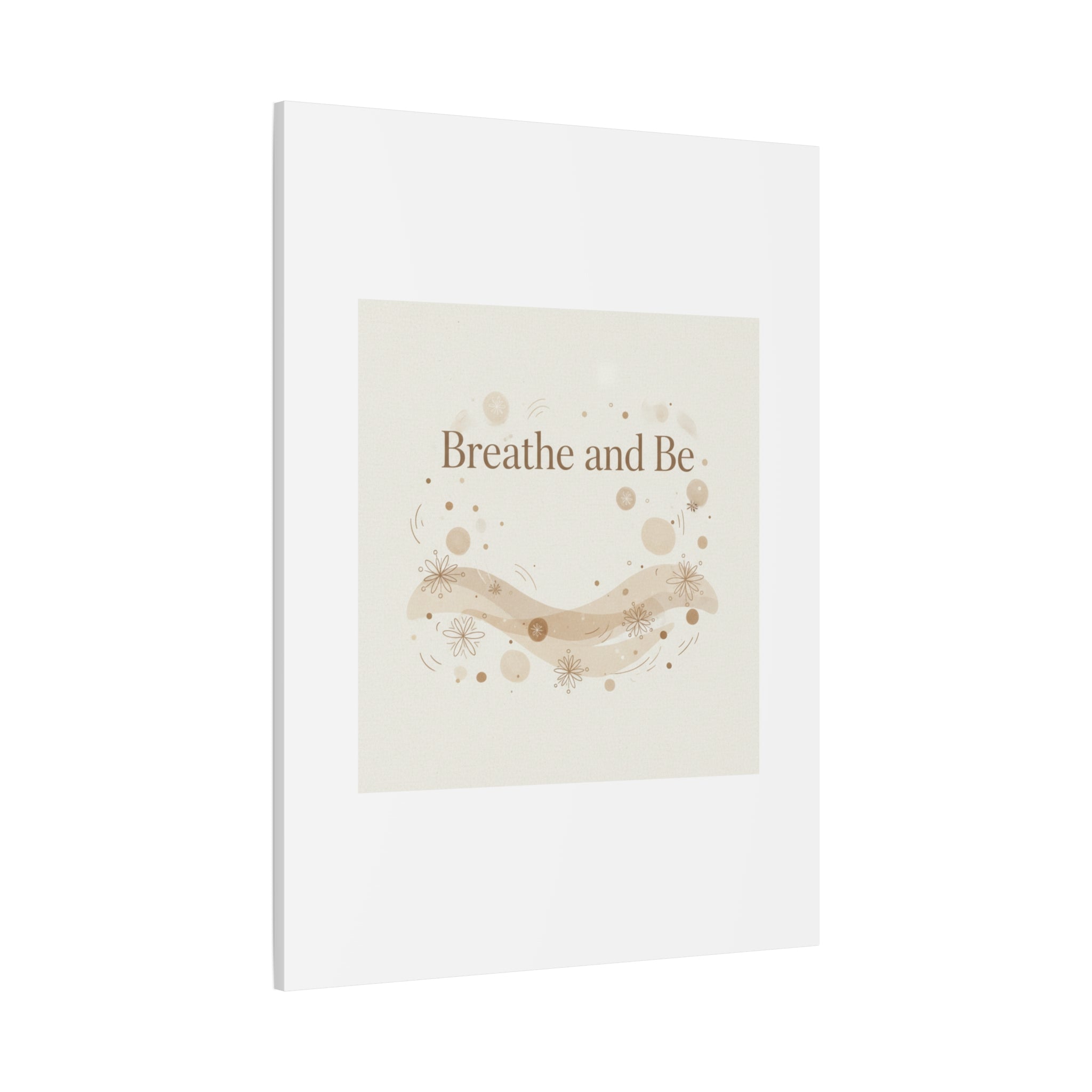 Breathe and Be Canvas, Minimal Cozy Slow Life Wall Art | Neutral Micro-Print
