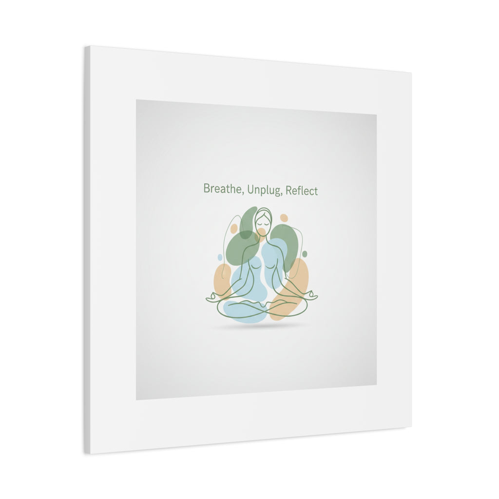 Breathe Unplug Reflect Canvas | Digital Detox, Mindfulness Wall Art