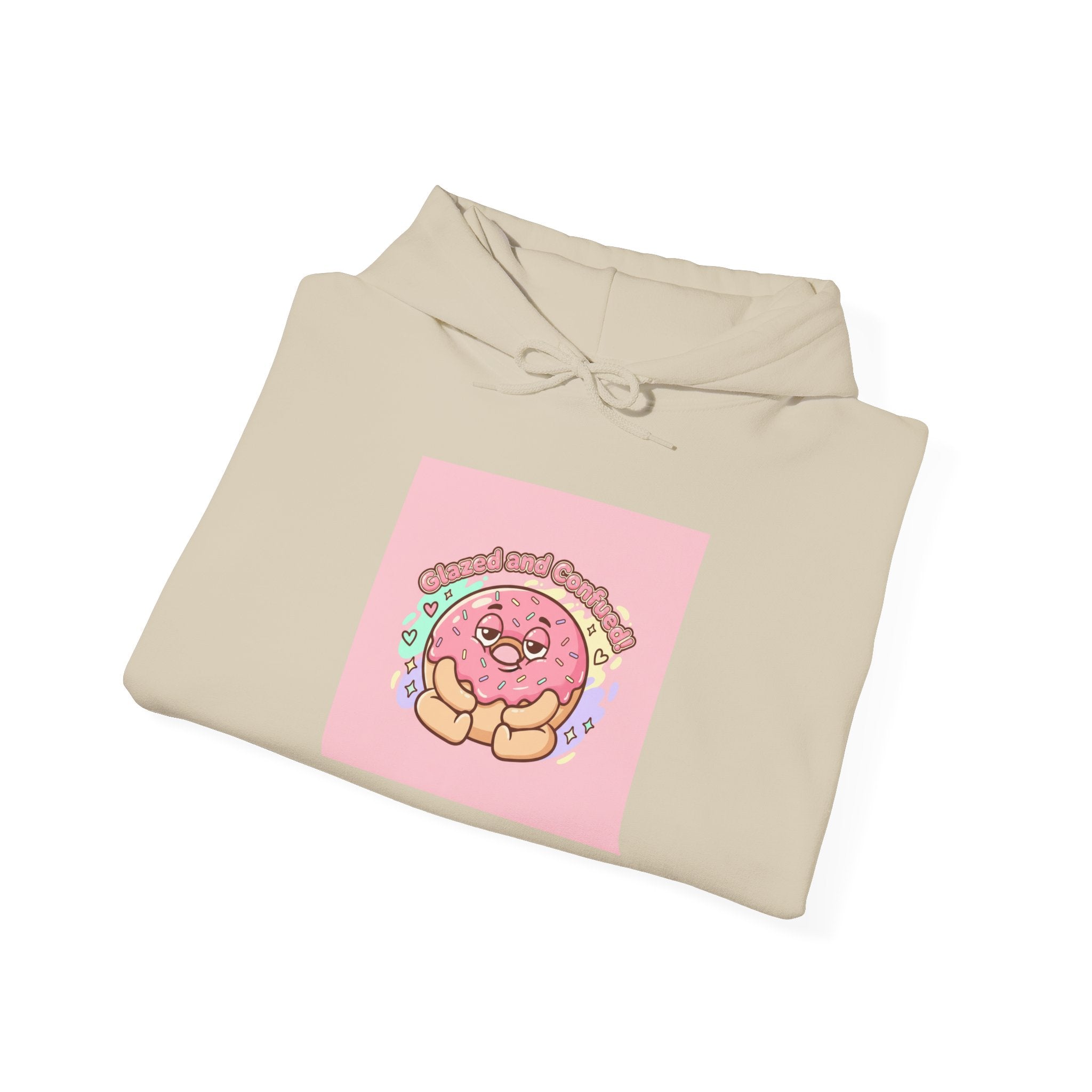 Cute Donut Illustration Hoodie | Food Pun Comfort, Snack Cartoon