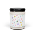 Cute Emoticon Pattern Soy Candle | Pastel Sticker Emoji Repeat