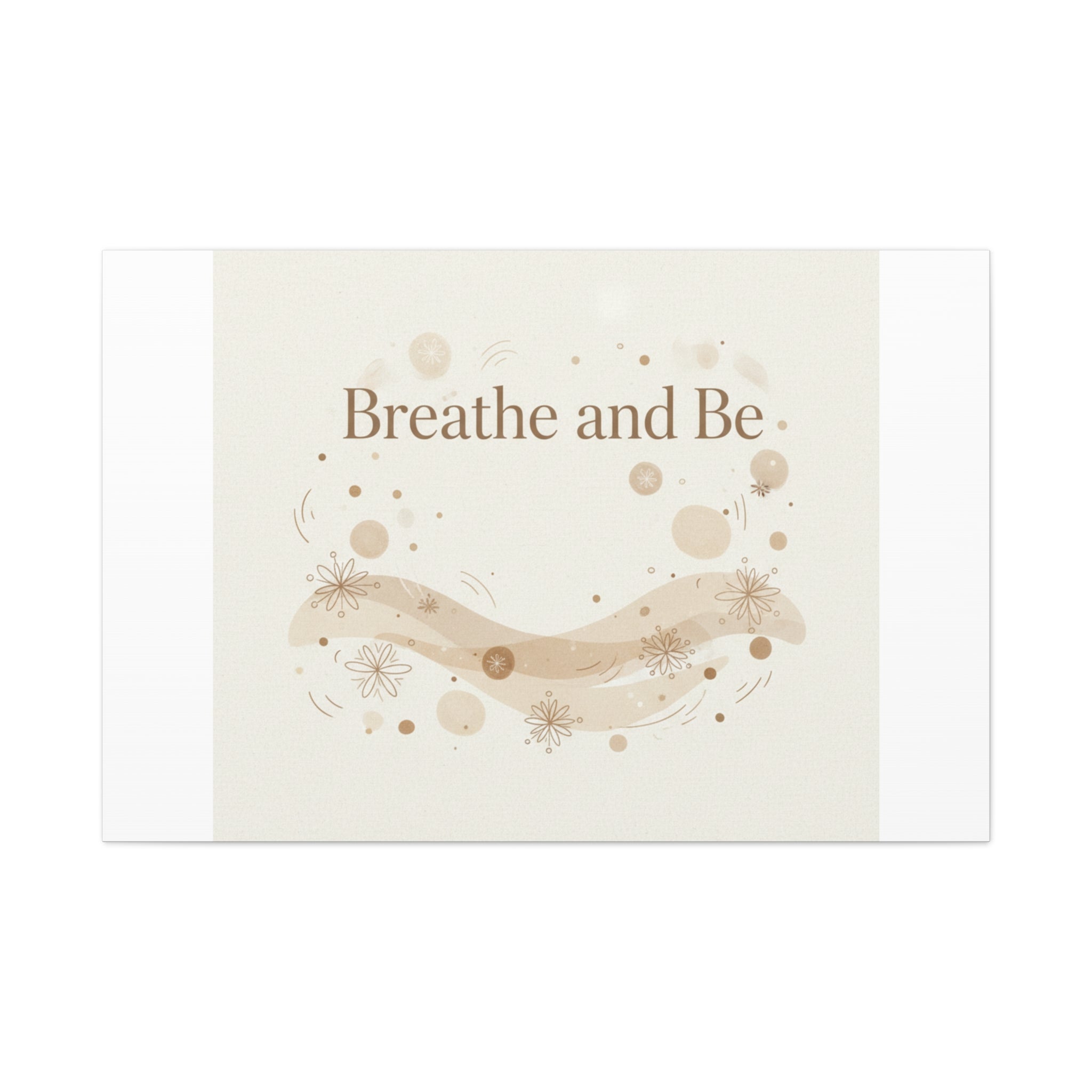 Breathe and Be Canvas, Minimal Cozy Slow Life Wall Art | Neutral Micro-Print