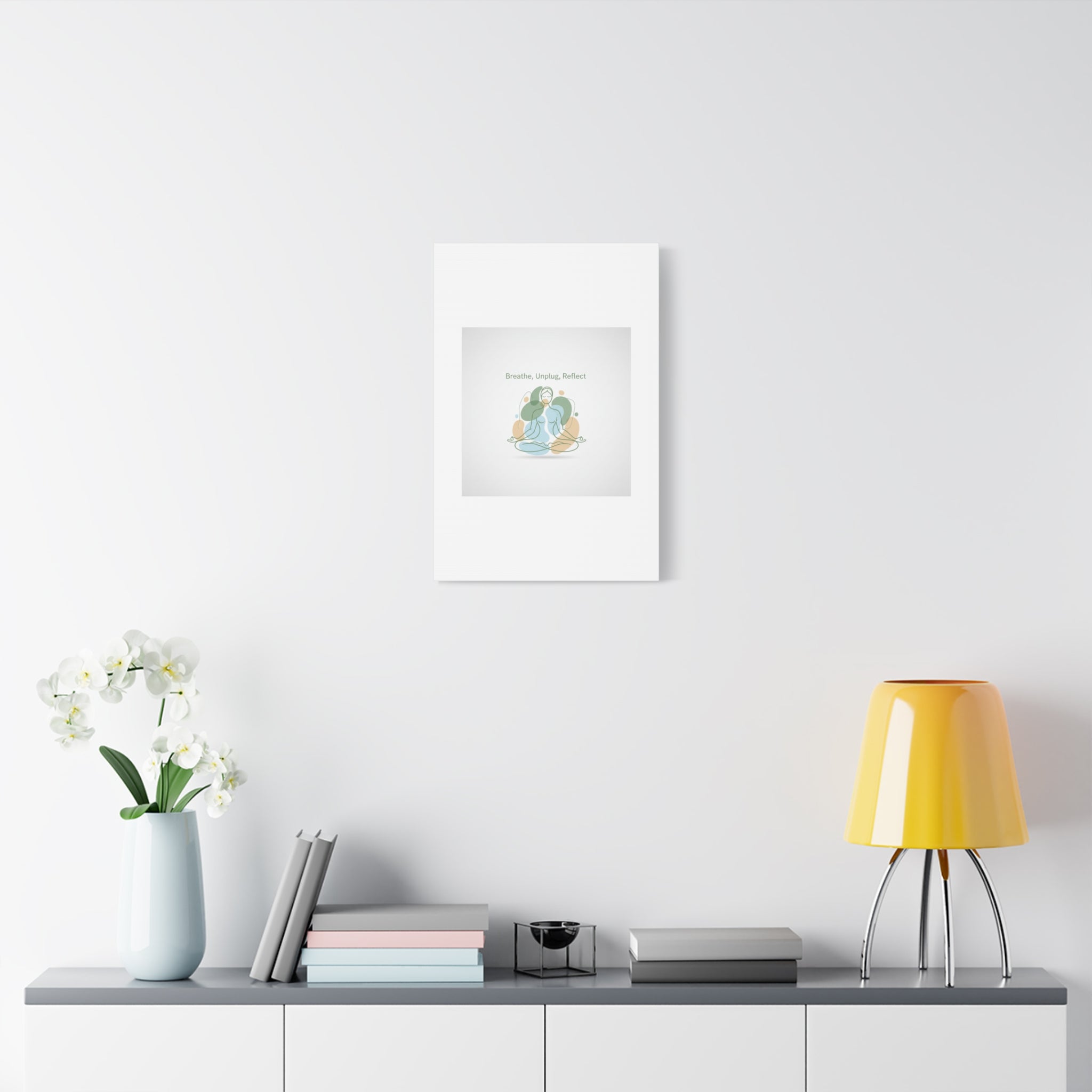 Breathe Unplug Reflect Canvas | Digital Detox, Mindfulness Wall Art