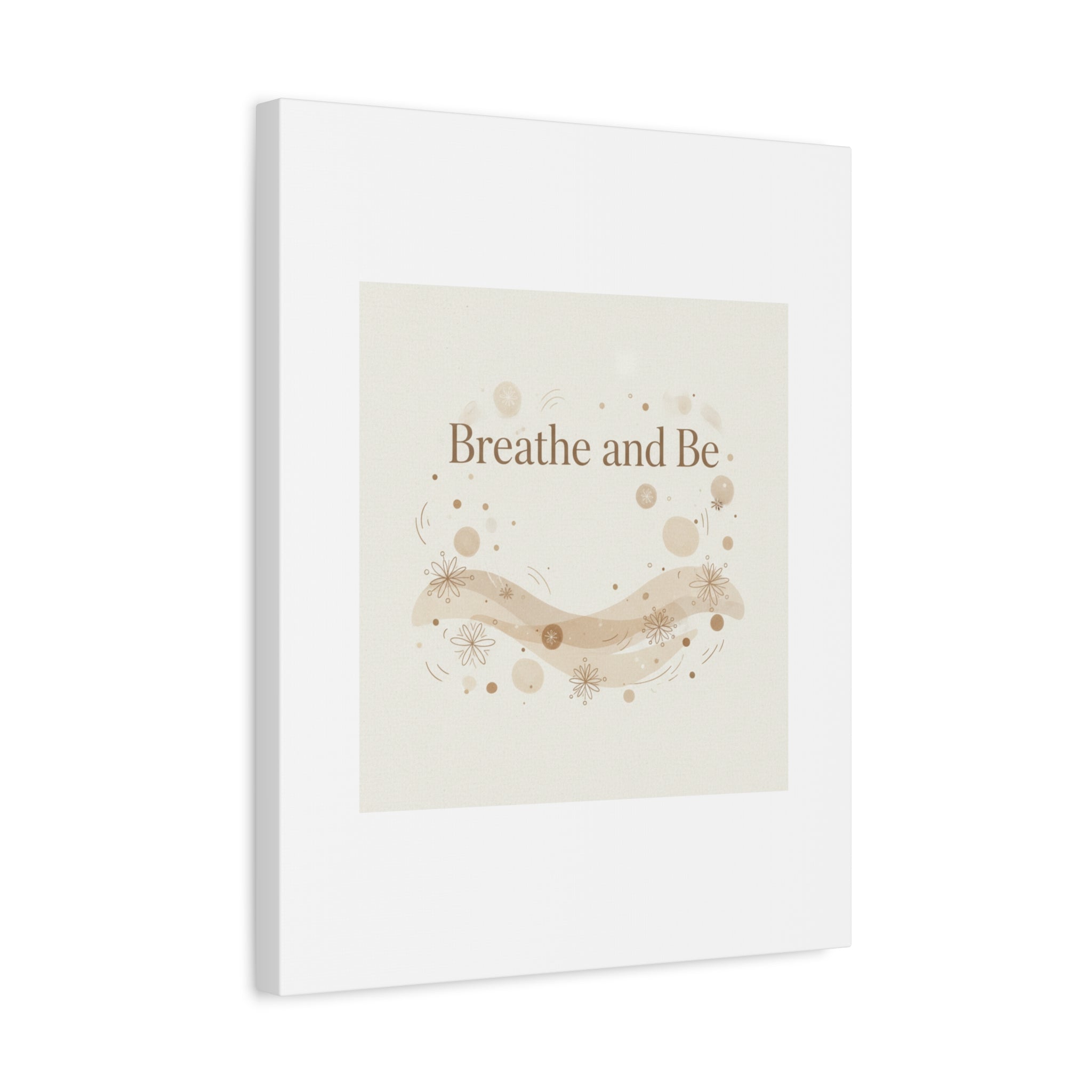 Breathe and Be Canvas, Minimal Cozy Slow Life Wall Art | Neutral Micro-Print