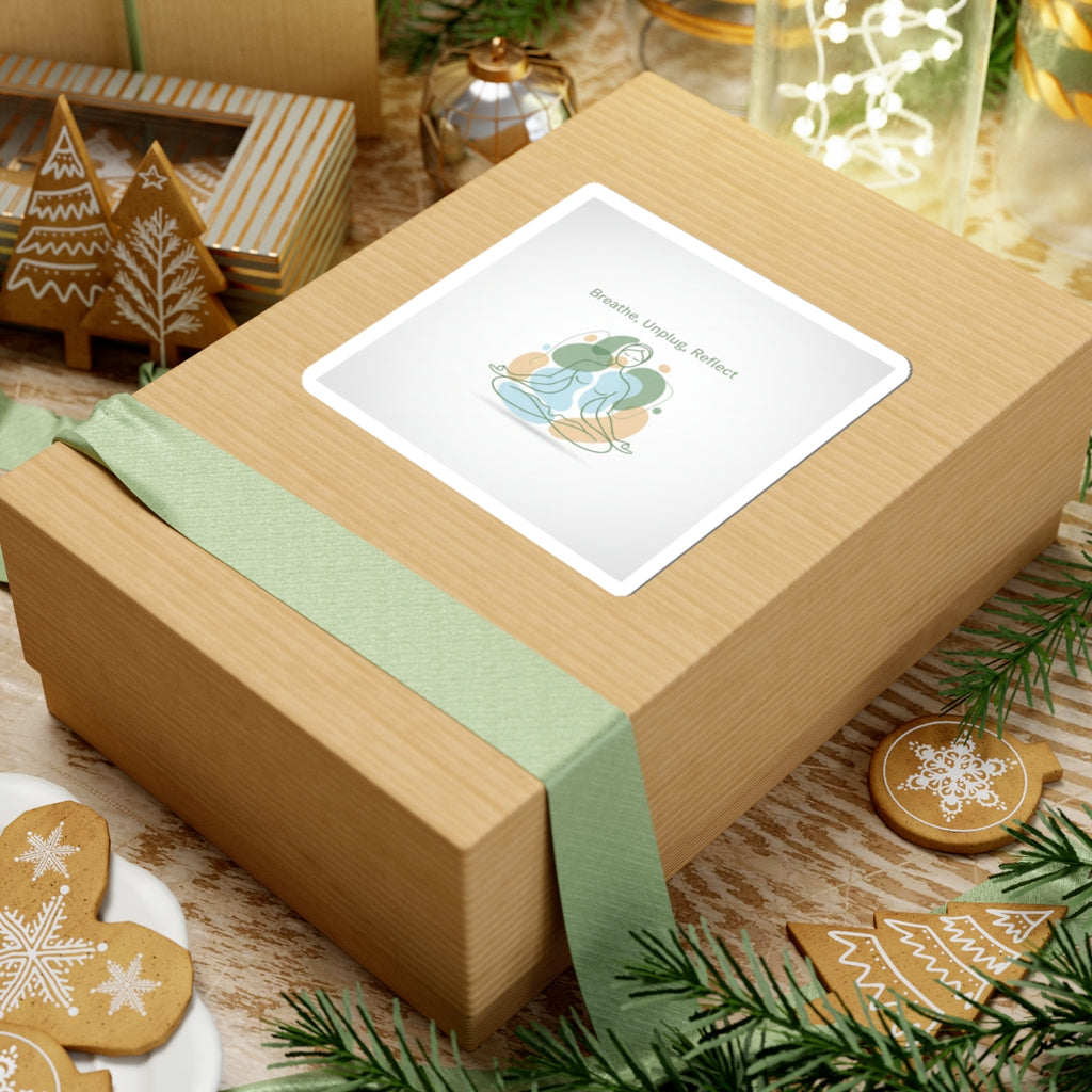 Breathe Unplug Reflect Sticker | Digital Detox, News Detox