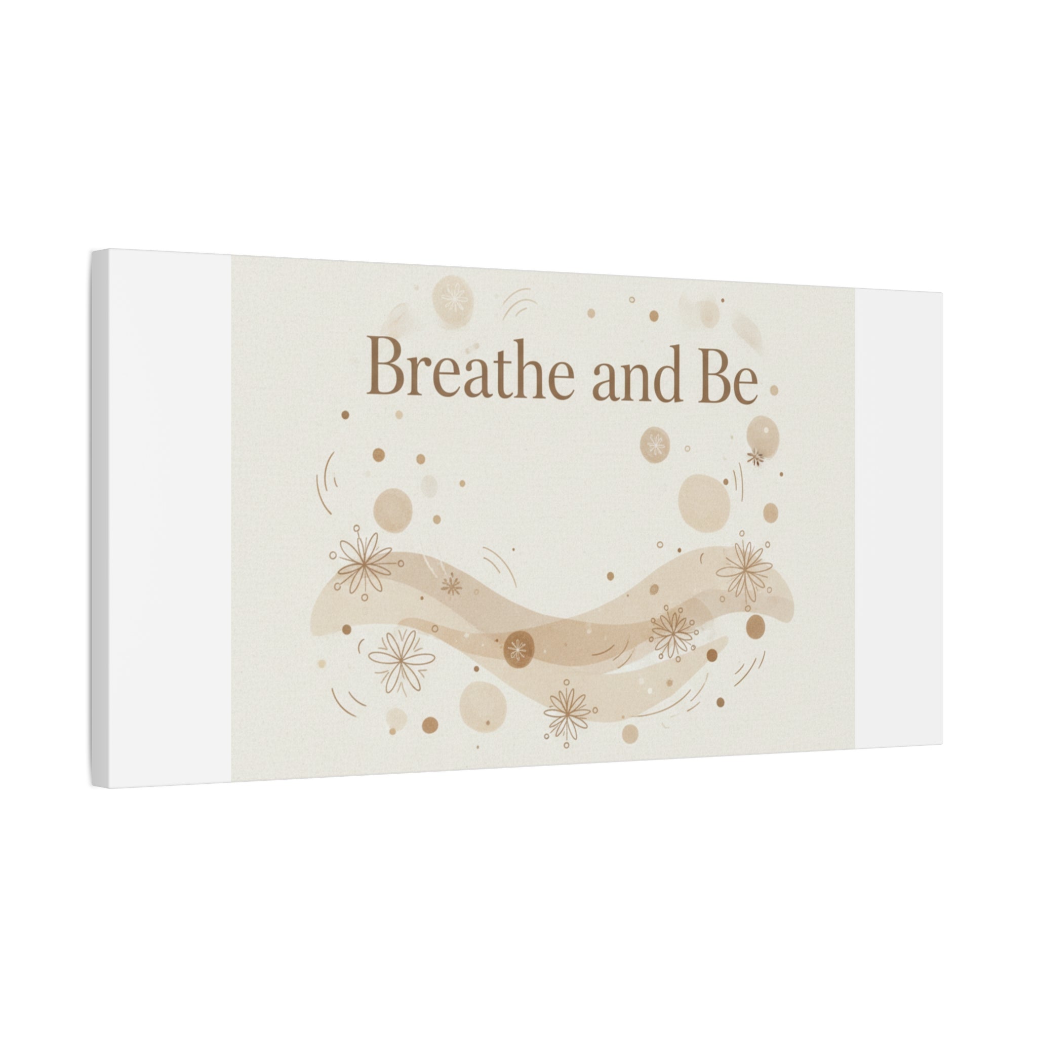 Breathe and Be Canvas, Minimal Cozy Slow Life Wall Art | Neutral Micro-Print