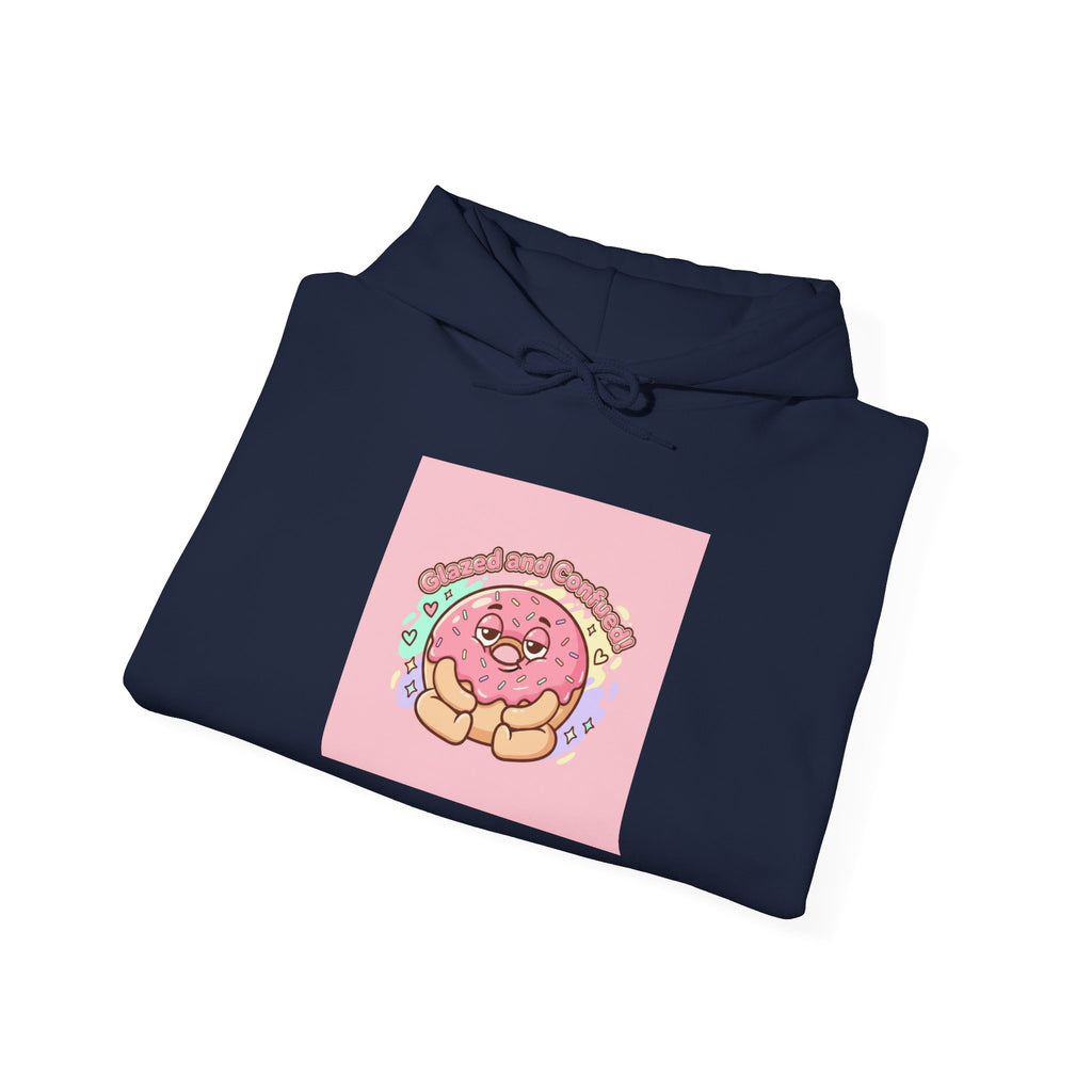 Cute Donut Illustration Hoodie | Food Pun Comfort, Snack Cartoon