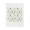 Lucky Charm Sticker Pattern Blanket | Mint Gold clovers horseshoes stars lotus
