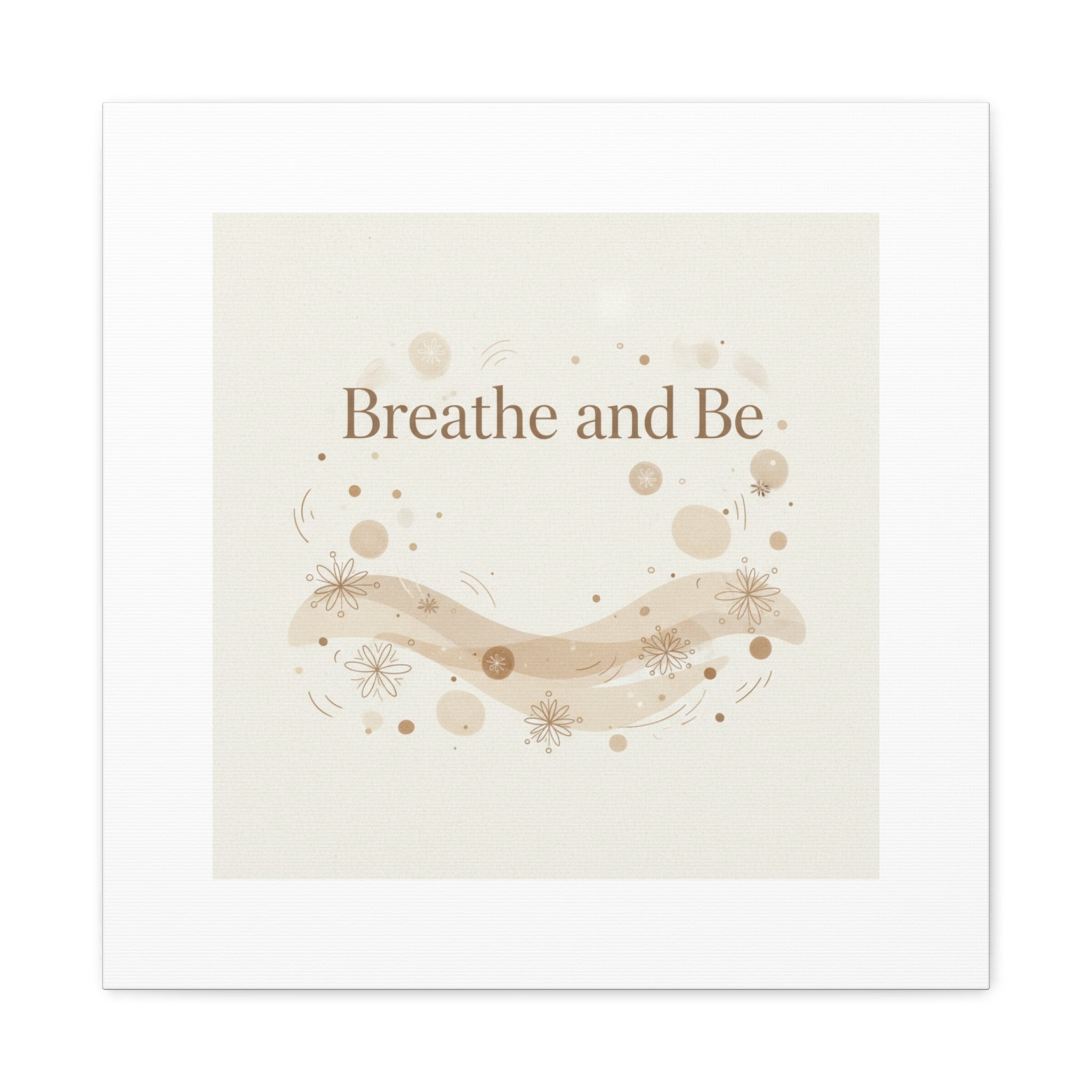 Breathe and Be Canvas, Minimal Cozy Slow Life Wall Art | Neutral Micro-Print