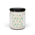 Lucky Charm Sticker Pattern Candle | Soy Candle, Mint Gold Talisman Print
