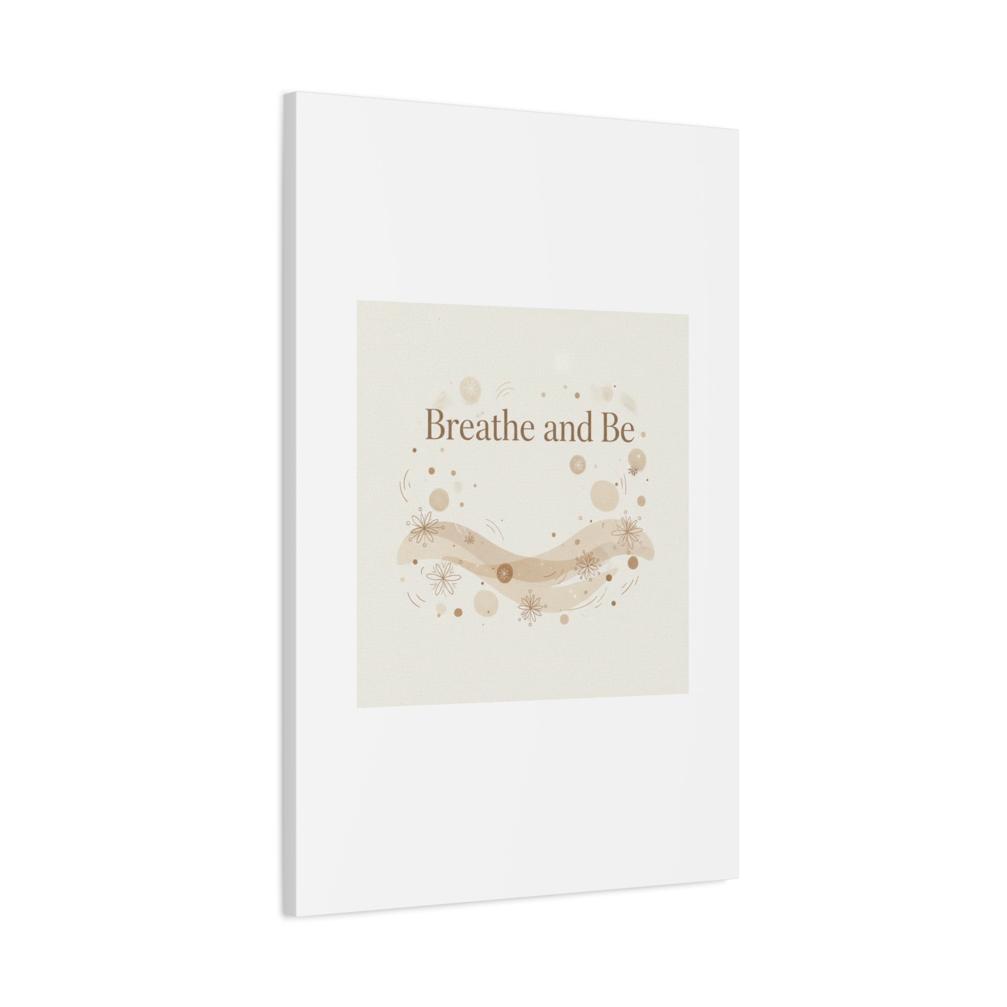 Breathe and Be Canvas, Minimal Cozy Slow Life Wall Art | Neutral Micro-Print